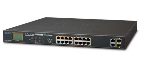 Planet FGSW-1822VHP - Switch 16x10/100TX 802.3at PoE + 2xGigabit - Przeczniki sieciowe