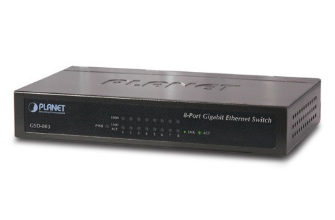 Planet GSD-803 - Switch 8-portowy - Przeczniki sieciowe